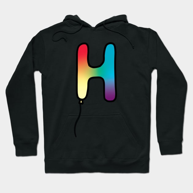 Initial Monogram Balloon Letter H Hoodie by murialbezanson